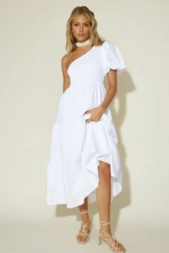 Strawberry Daiquiri Maxi Dress White