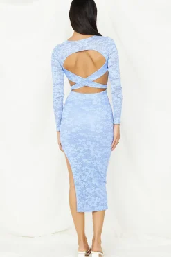 Sudden Moments Midi Dress Blue