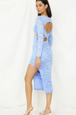 Sudden Moments Midi Dress Blue