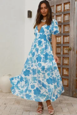Sugar Rush Midi Dress Blue