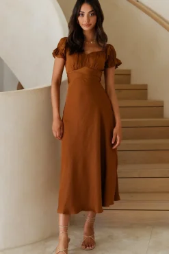 Sumatra Midi Dress Brown