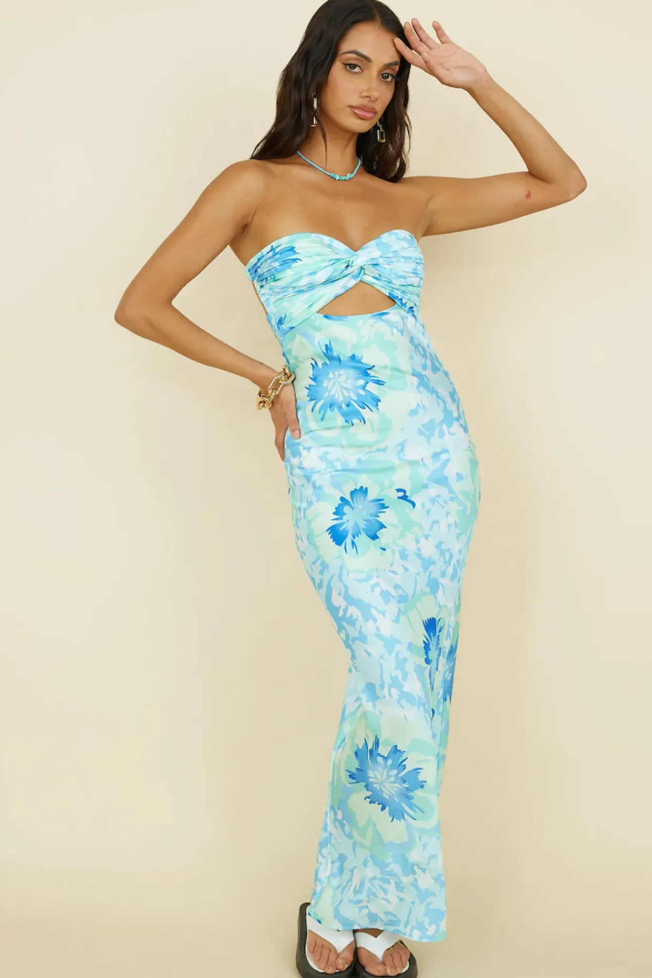 Summer Fairytale Maxi Dress Blue Floral