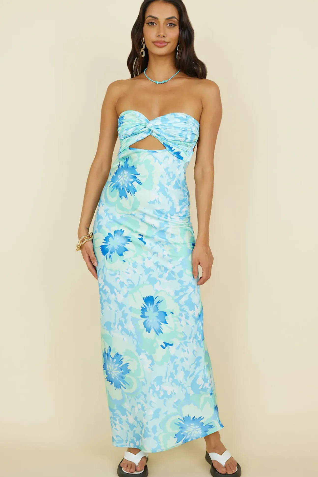 Summer Fairytale Maxi Dress Blue Floral