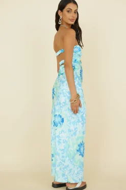 Summer Fairytale Maxi Dress Blue Floral
