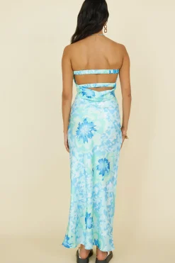 Summer Fairytale Maxi Dress Blue Floral