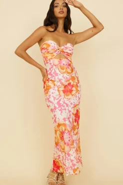 Summer Fairytale Maxi Dress Pink Floral