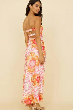 Summer Fairytale Maxi Dress Pink Floral