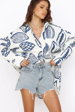 Summer Glow Shirt Dress Blue