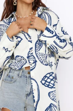 Summer Glow Shirt Dress Blue