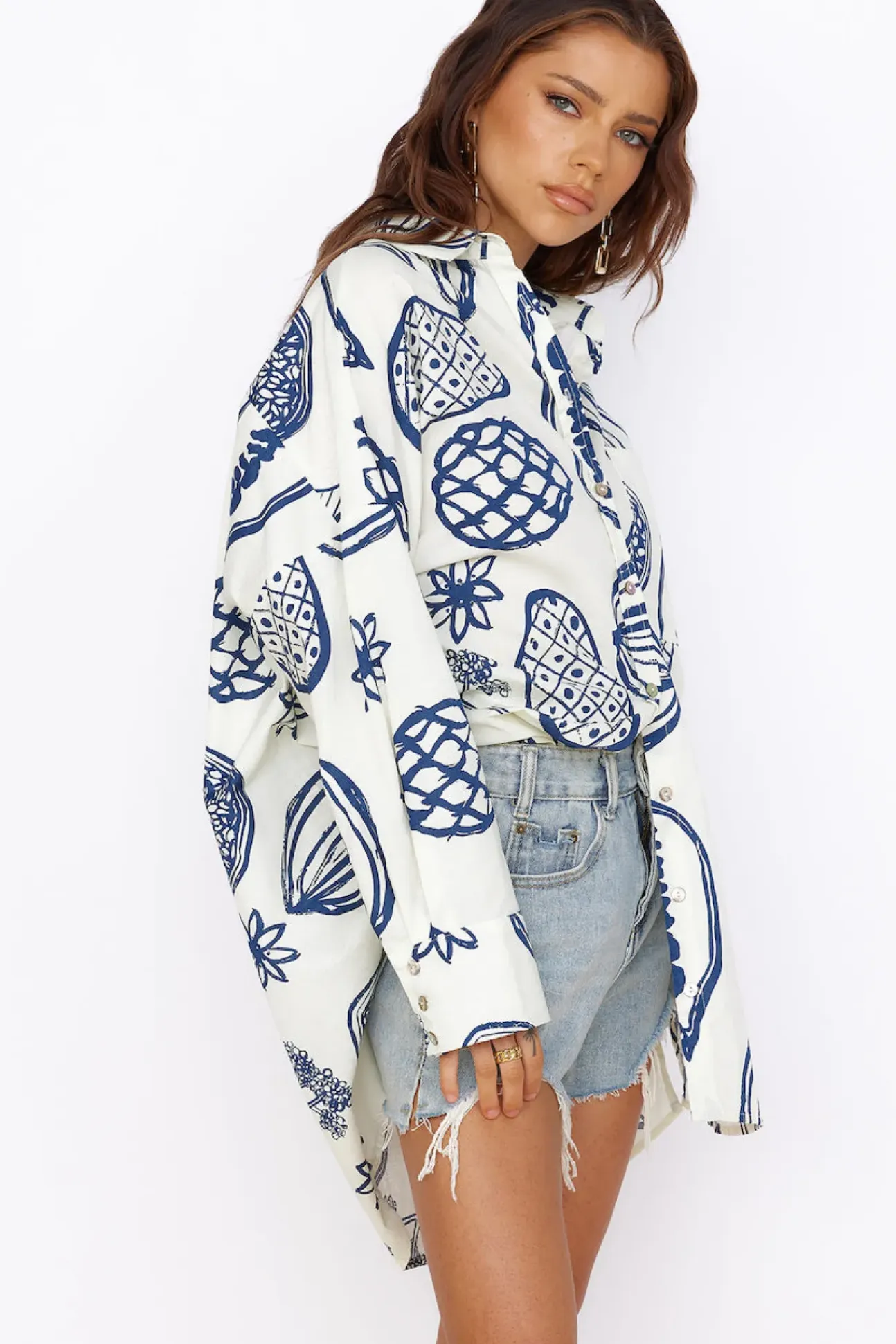 Summer Glow Shirt Dress Blue