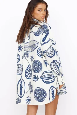 Summer Glow Shirt Dress Blue