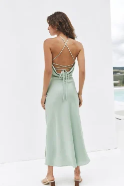 Summer's Embrace Midi Dress Sage