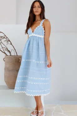 Summer Soirée Midi Dress Blue