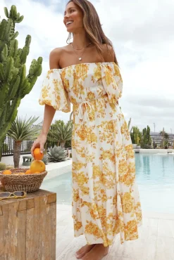 Sunflower Off-Shoulder Maxi Dress Yellow
