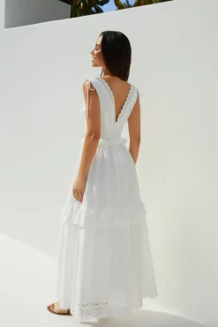 Sunlit Romance Maxi Dress White
