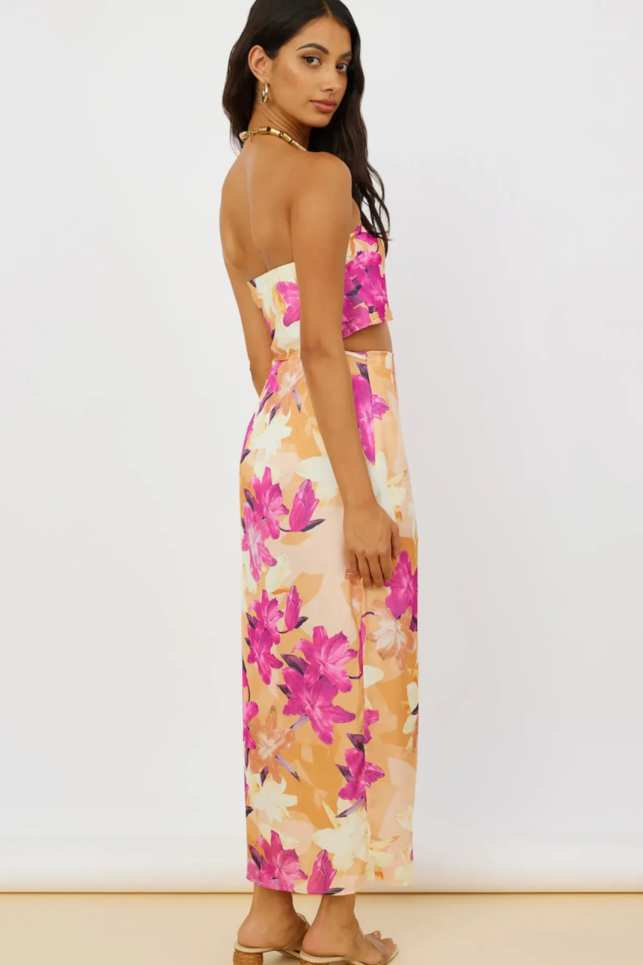 Sun On My Shoulder Crop Top Floral
