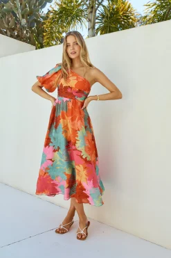 Sunseeker One Shoulder Maxi Dress Pink