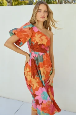 Sunseeker One Shoulder Maxi Dress Pink