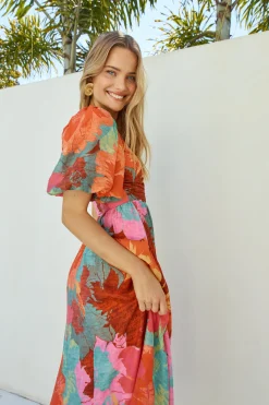 Sunseeker One Shoulder Maxi Dress Pink