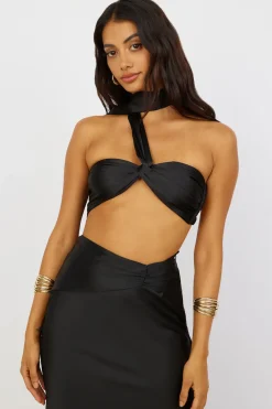 Sunset and Vine Crop Top Black