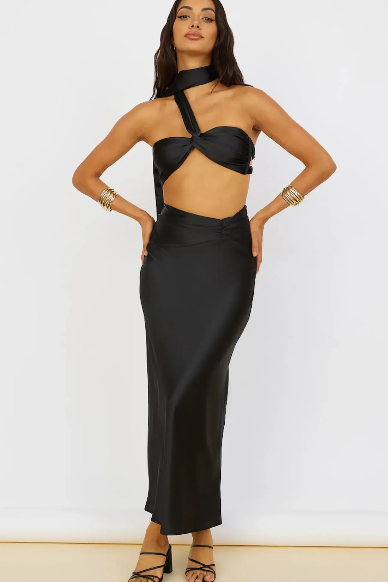 Sunset and Vine Maxi Skirt Black