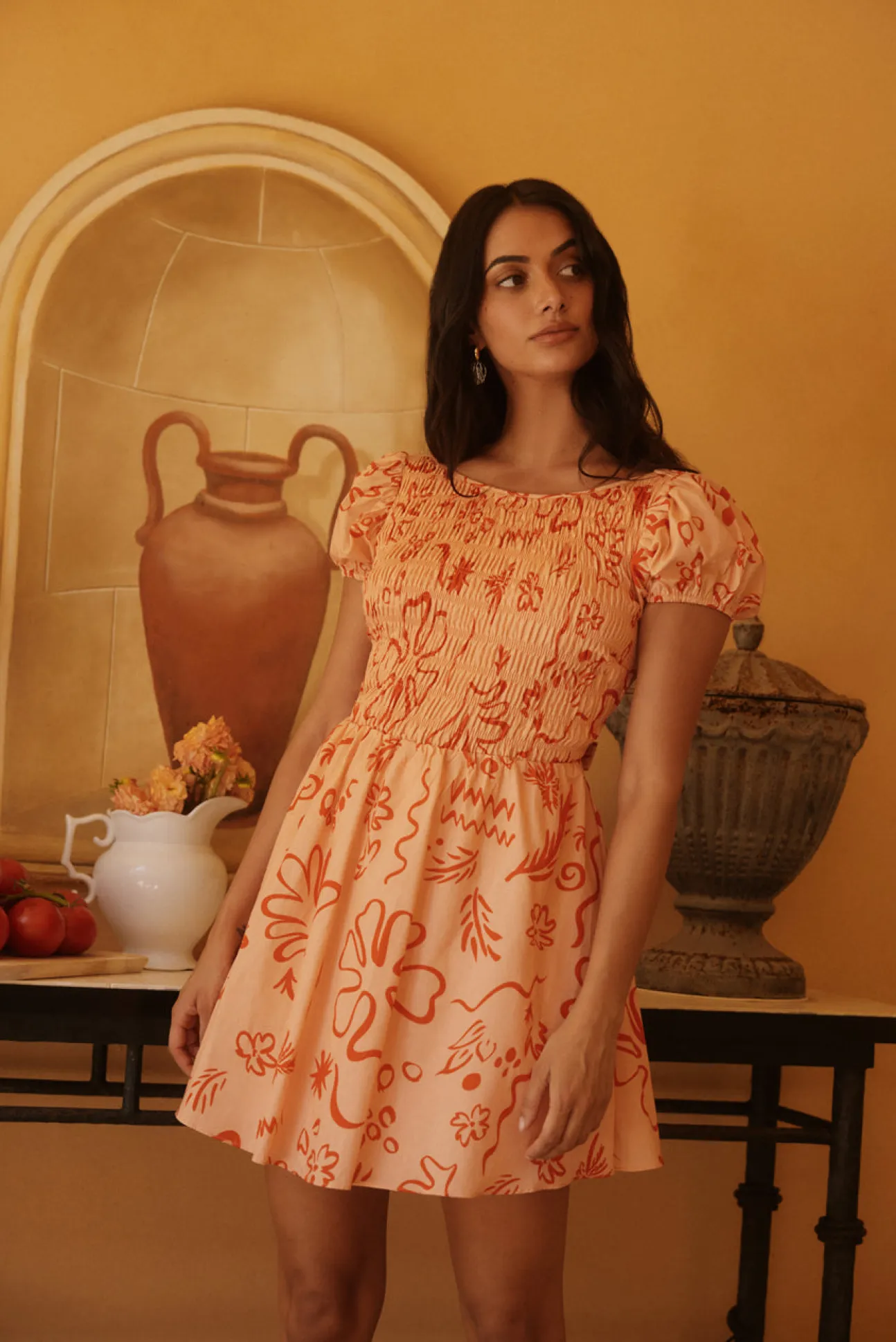 Sunset Scenes Mini Dress Orange