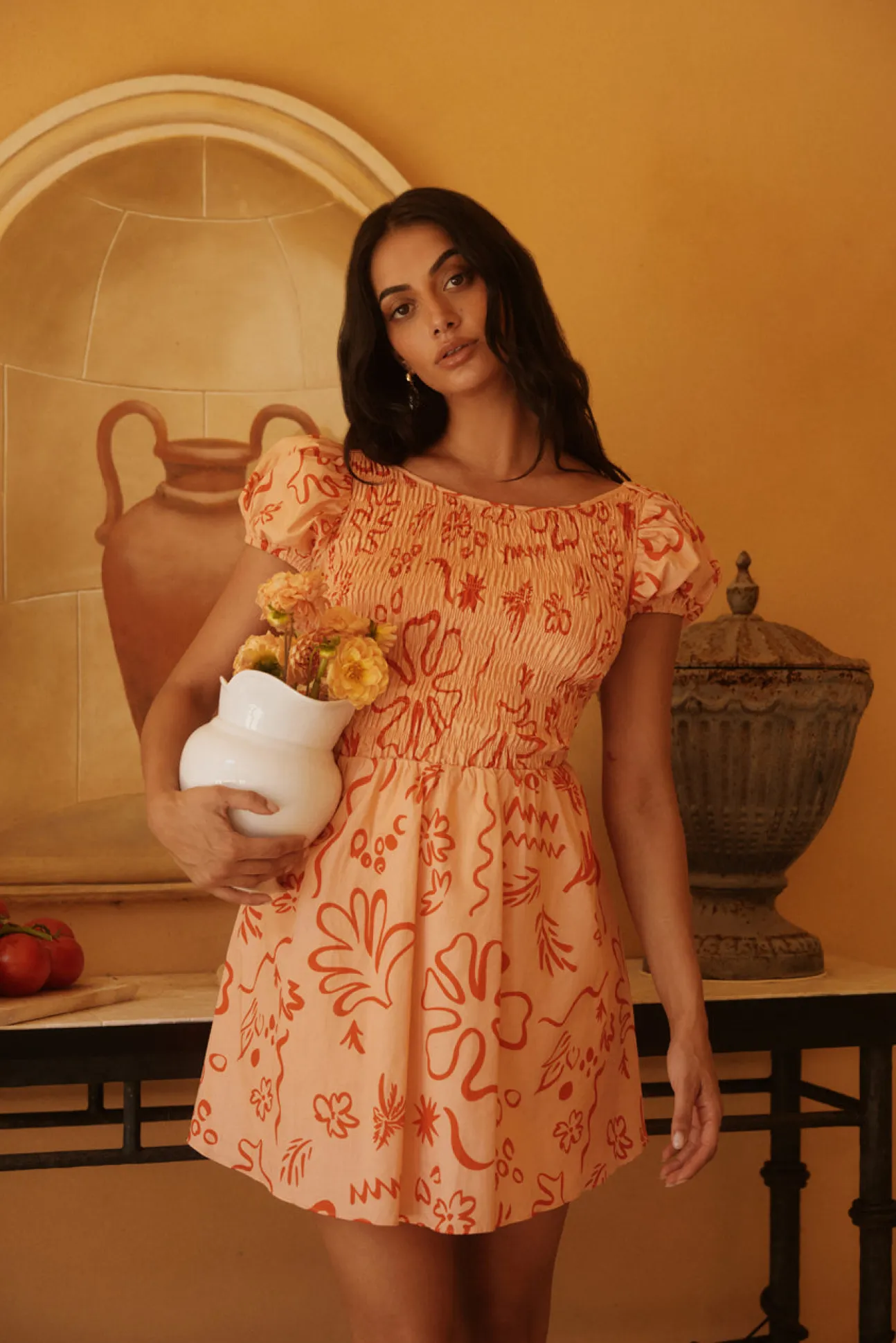 Sunset Scenes Mini Dress Orange