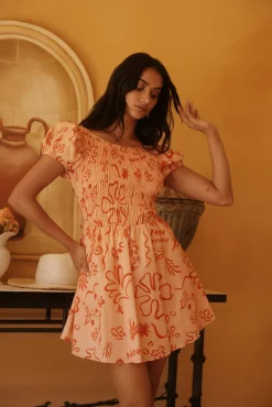 Sunset Scenes Mini Dress Orange