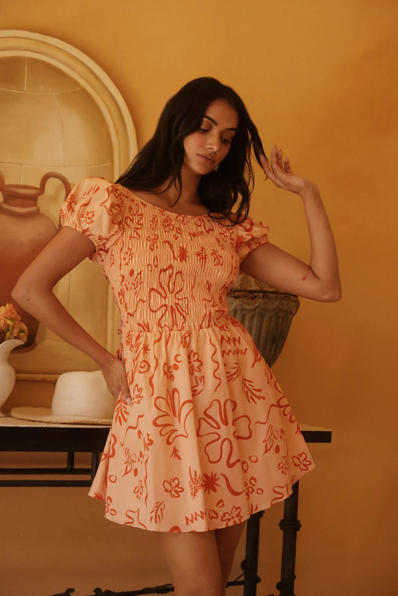 Sunset Scenes Mini Dress Orange