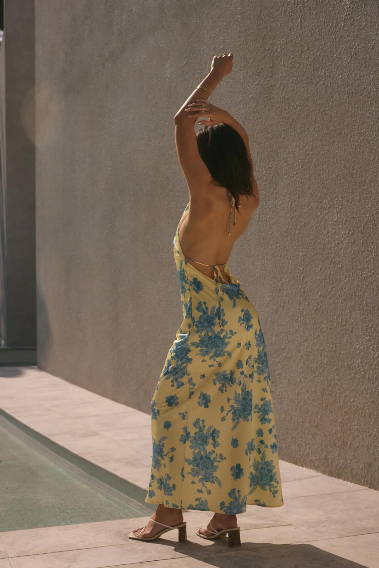 Sunset Skies Halter Maxi Dress Yellow