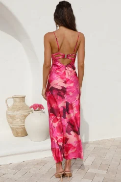 Sunset Splatter Maxi Dress Pink