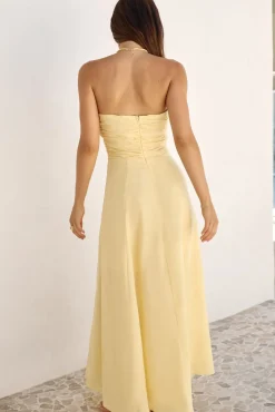 Sunshine Bliss Strapless Maxi Dress Yellow