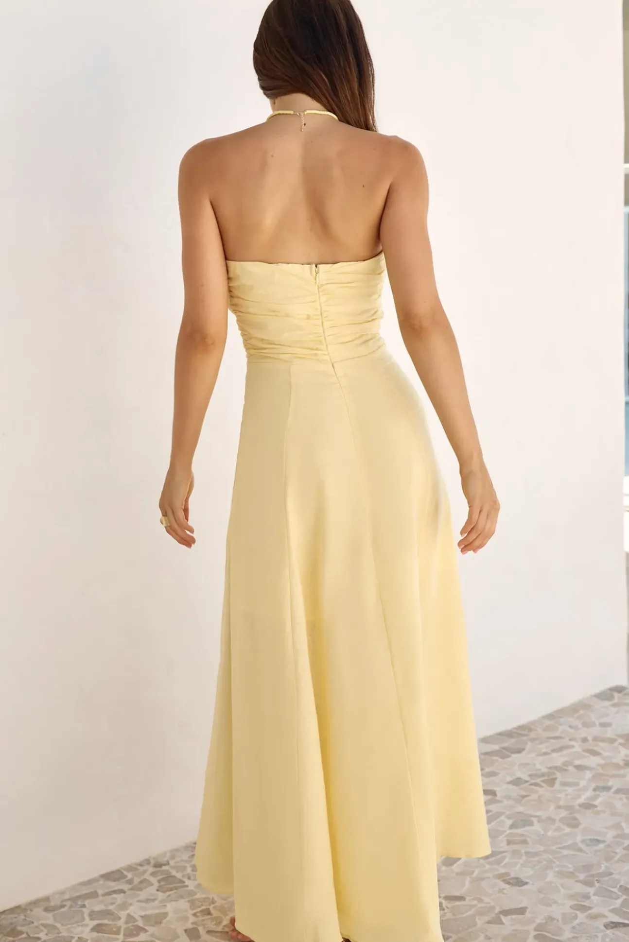 Sunshine Bliss Strapless Maxi Dress Yellow