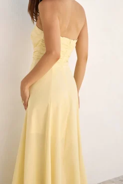 Sunshine Bliss Strapless Maxi Dress Yellow