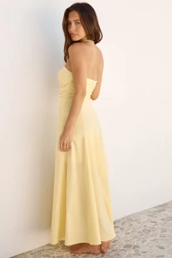 Sunshine Bliss Strapless Maxi Dress Yellow