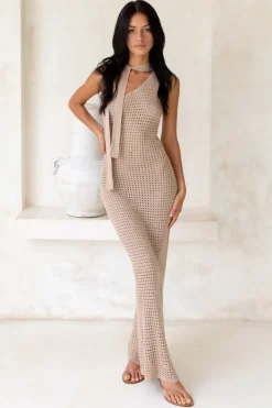 Sunshine Picnic Maxi Dress Beige