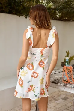Sunshine Serenity Linen Mini Dress Orange