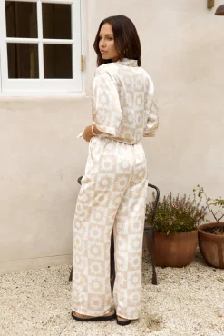 Sun Soaked Satin Set Beige