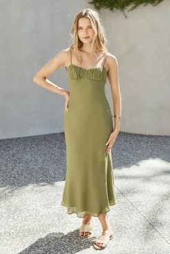 Swaying Branches Maxi Dress Green