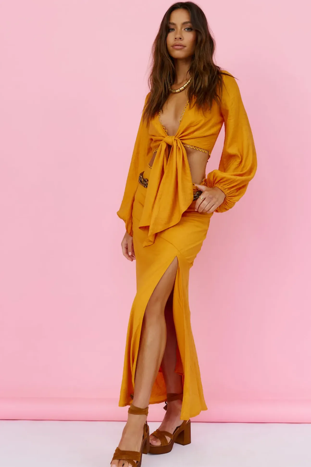 Sweet Aurelia Maxi Skirt Orange