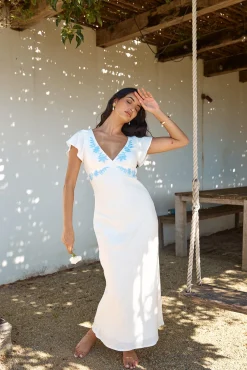 Sweetest Dreams Linen Maxi Dress White