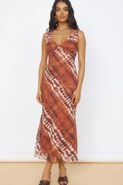 Sweet Reflections Maxi Dress Brown