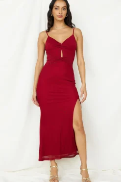 Take Me To Dinner Maxi Dress Wine