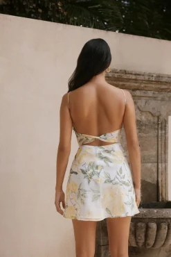 Talia Floral Mini Dress Yellow