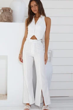 Talking Business Pants White Stripe