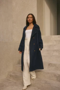 Taylah Trench Coat Denim