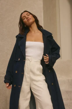 Taylah Trench Coat Denim