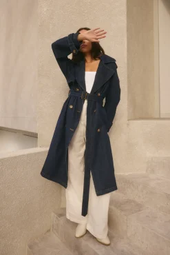 Taylah Trench Coat Denim