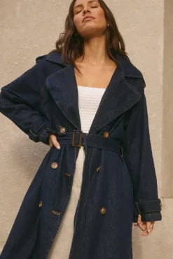 Taylah Trench Coat Denim