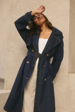 Taylah Trench Coat Denim